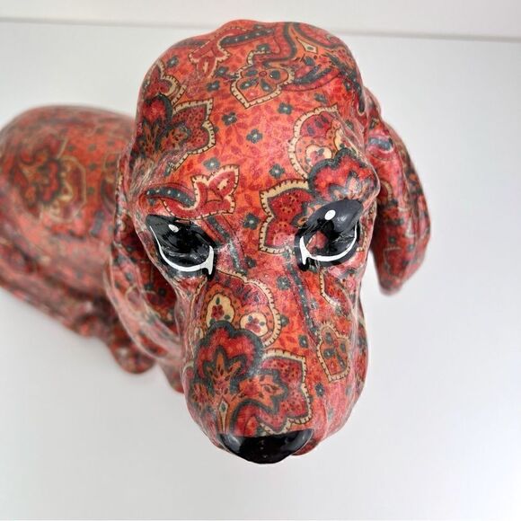 Vintage Decoupage White's Whachamacallits Hand Made Basset Hound Statue … - Picture 7 of 12